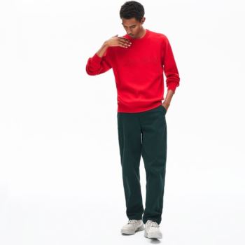 Lacoste Crewneck Signature-Logo Knit Sweater Pánské - Svetr Červené | CZ-pk4IU5